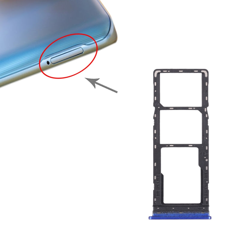 For Tecno Camon 12 Pro SIM Card Tray + SIM Card Tray + Micro SD Card Tray, For Tecno Camon 12 Pro