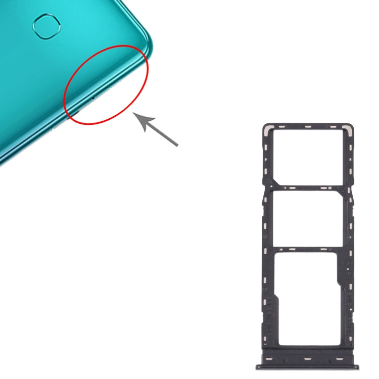 For Tecno Spark 4 Lite KC8S SIM Card Tray + SIM Card Tray + Micro SD Card Tray, For Tecno Spark 4 Lite