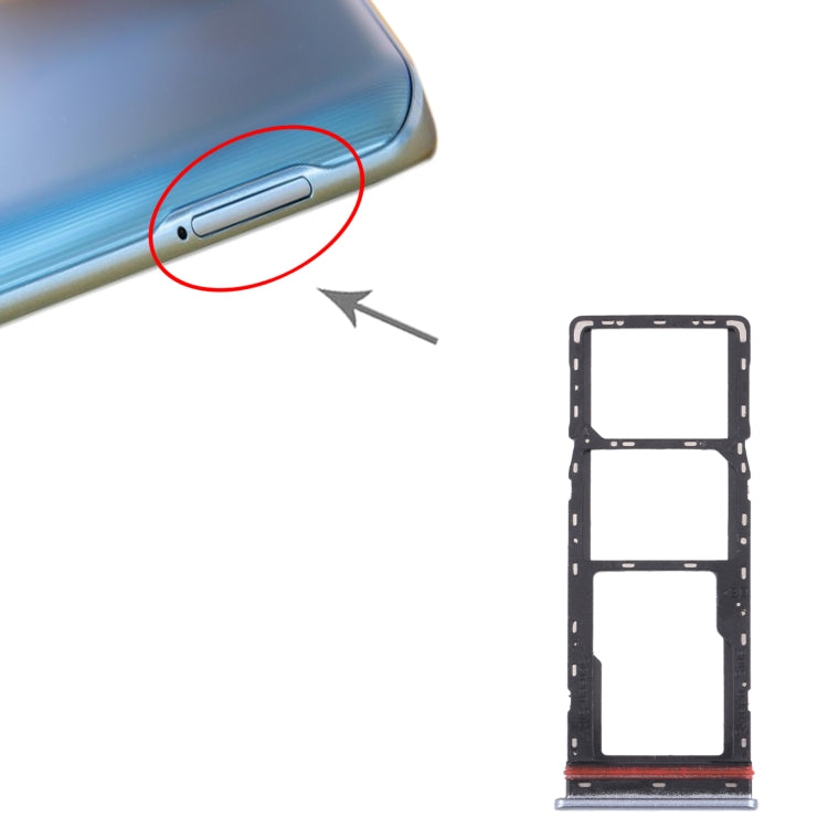 For Tecno Camon 16 Premier CE9 CD6J SIM Card Tray + SIM Card Tray + Micro SD Card Tray, For Tecno Camon 16 Premier