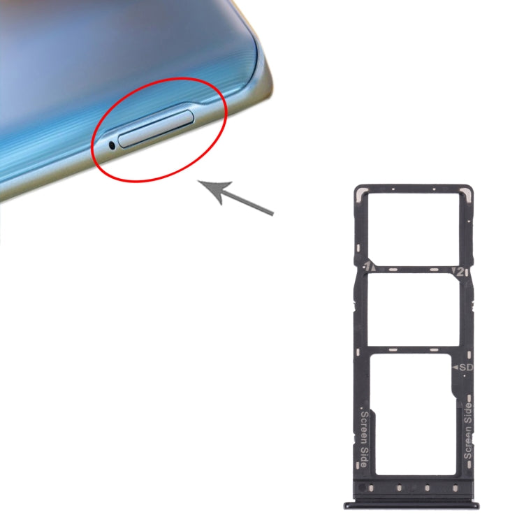 For Tecno Spark 6 KE7 SIM Card Tray + SIM Card Tray + Micro SD Card Tray, For Tecno Spark 6