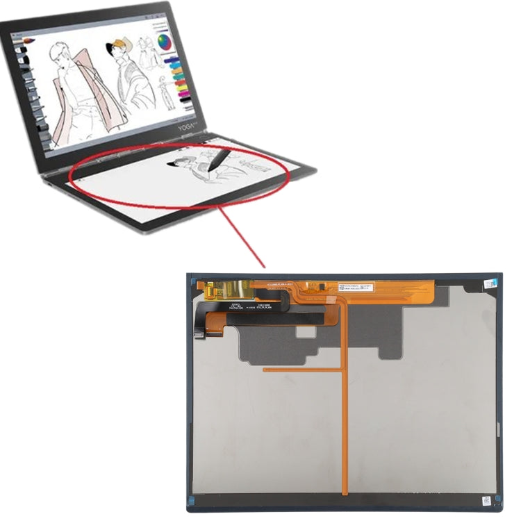 Schermo LCD e digitalizzatore assemblaggio completo per Lenovo YOGA Book 2 C930, For Lenovo YOGA Book 2 C930