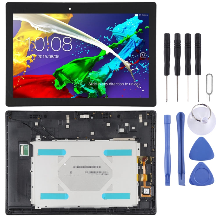 LCD Screen and Digitizer Full Assembly with Frame for Lenovo Tab 2 A10-70 A10-70F A10-70L, For Lenovo Tab 2 A10-70