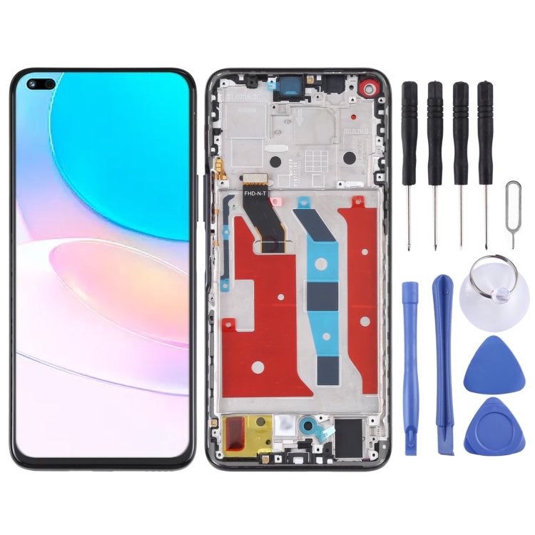 Original LCD Screen and Digitizer Complete Assembly with Frame for Huawei Nova 8i, For Huawei Nova 8i