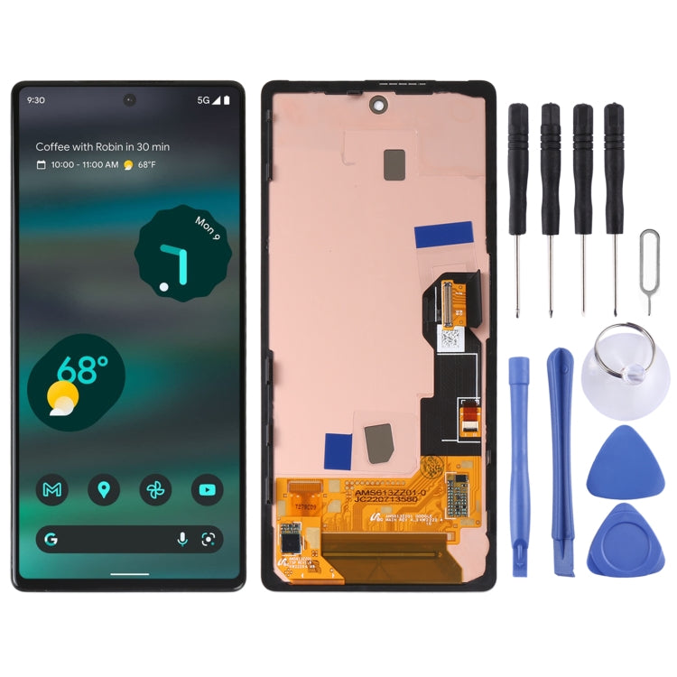 Schermo LCD originale per Google Pixel 6A GX7AS GB62Z G1AZG Digitizer assemblaggio completo con cornice, For Google Pixel 6A