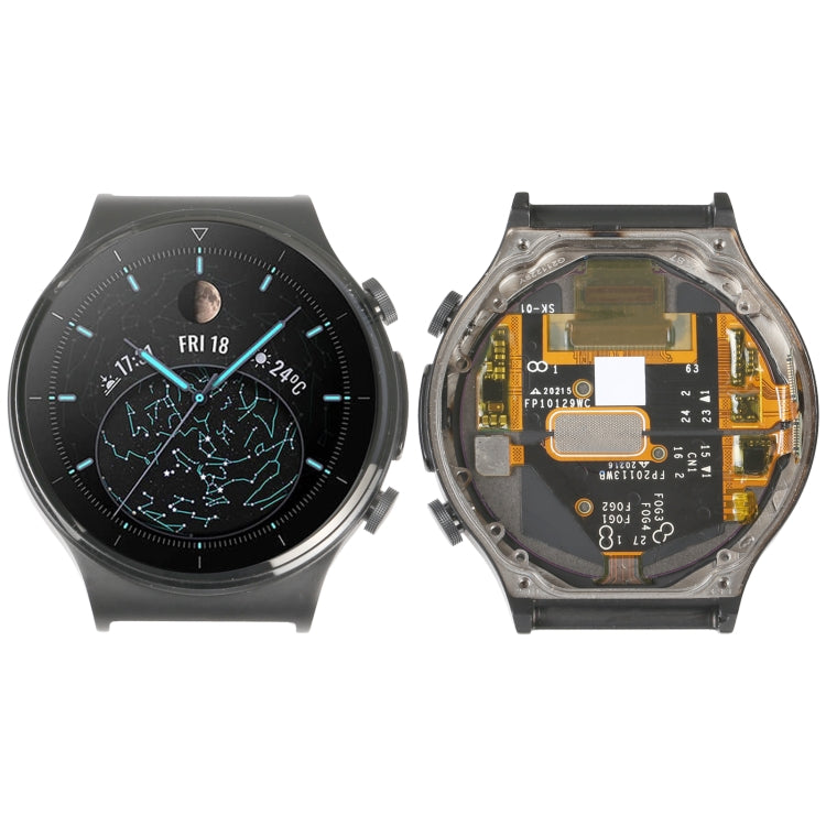 Schermo LCD originale in materiale zaffiro e digitalizzatore assemblaggio completo con cornice per Huawei Watch GT 2 Pro ECG Edition