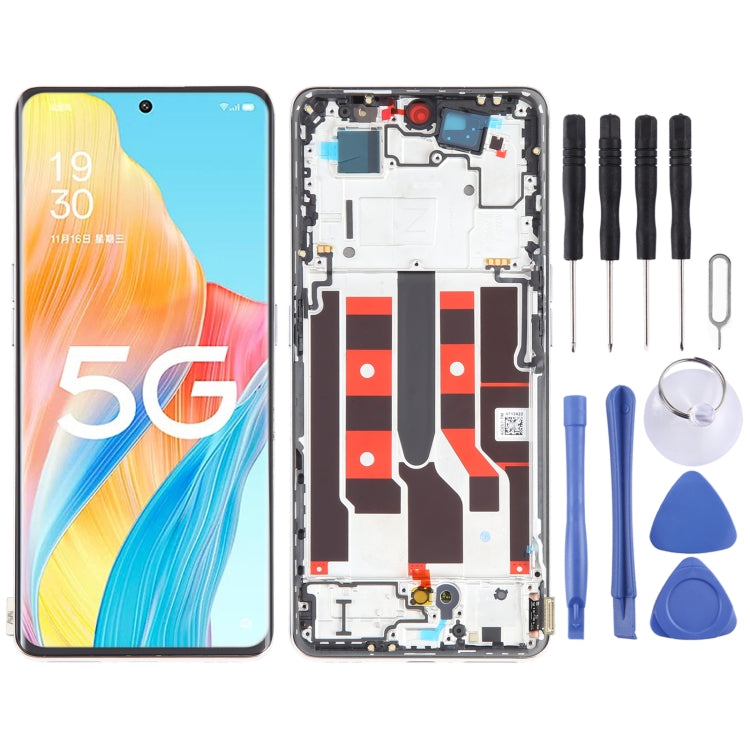 Schermo LCD originale per OPPO A1 Pro Digitizer Assemblaggio completo con cornice, For OPPO A1 Pro