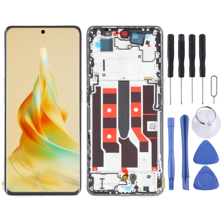 Schermo LCD originale per OPPO Reno8 T 5G Digitizer Assemblaggio completo con cornice, For OPPO Reno8 T 5G