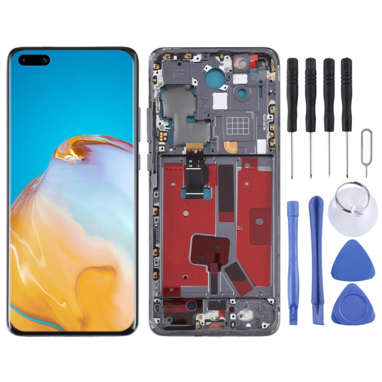 Schermo LCD originale per Huawei P40 Pro Digitizer assemblaggio completo con cornice, For Huawei P40 Pro