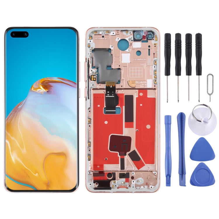 Schermo LCD originale per Huawei P40 Pro Digitizer assemblaggio completo con cornice, For Huawei P40 Pro