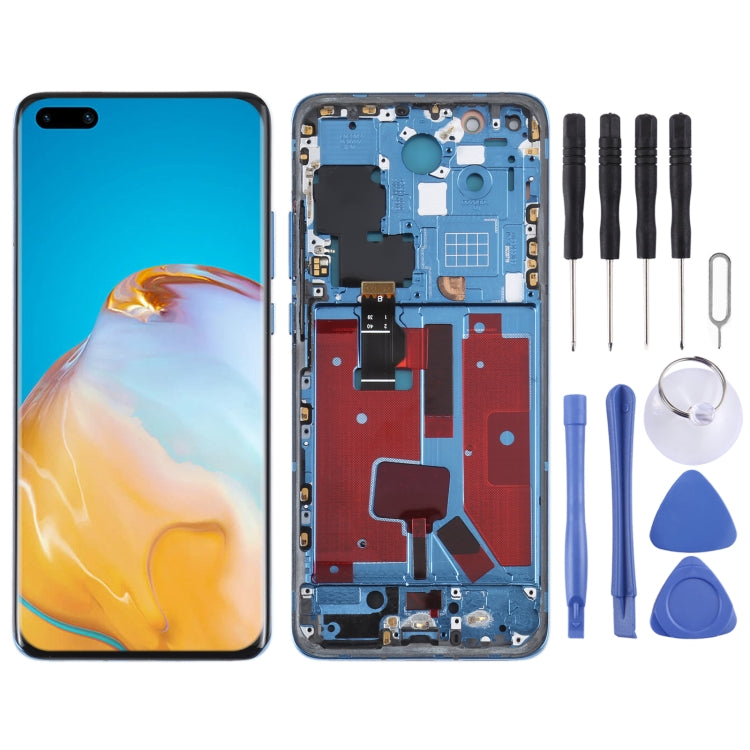 Schermo LCD originale per Huawei P40 Pro Digitizer assemblaggio completo con cornice, For Huawei P40 Pro