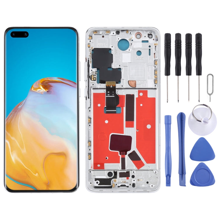 Schermo LCD originale per Huawei P40 Pro Digitizer assemblaggio completo con cornice, For Huawei P40 Pro