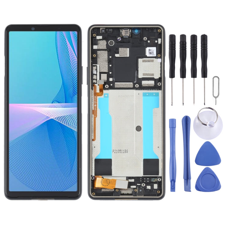 Original LCD Screen For Sony Xperia 10 III SO-52B Digitizer Full Assembly With Frame, For Sony Xperia 10 III(Original)