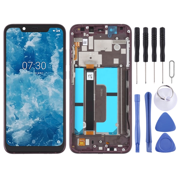 Schermo LCD OEM per Nokia X7 / 8.1 / 7.1 Plus Digitizer assemblaggio completo con cornice