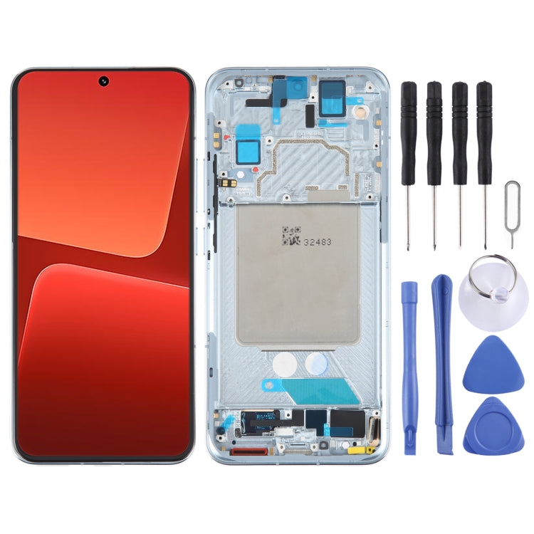 Schermo LCD originale AMOLED per Xiaomi 13 Digitizer assemblaggio completo con cornice, For Xiaomi 13 (Original)