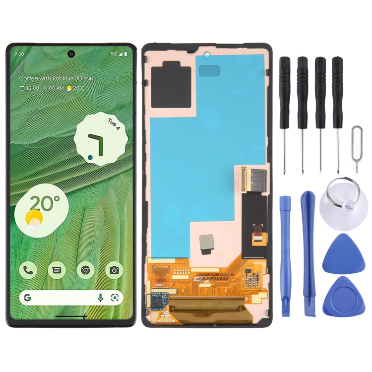 Schermo LCD AMOLED per Google Pixel 7 GVU6C GQML3 digitalizzatore assemblaggio completo con cornice, For Google Pixel 7(AMOLED)