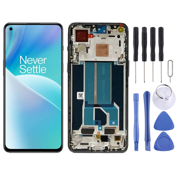 AMOLED LCD Screen For OnePlus Nord 2T CPH2399 CPH2401 Digitizer Full Assembly With Frame, For OnePlus Nord 2T