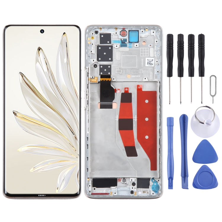 Schermo LCD originale per Honor 70 Pro Digitizer Assemblaggio completo con cornice, For Honor 70 Pro (Original)