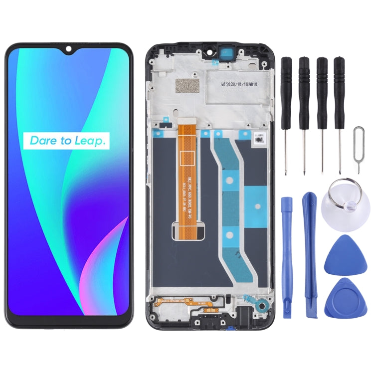 Original LCD Screen and Digitizer Full Assembly with Frame for OPPO Realme C15 RMX2180 (Qualcomm Version), For OPPO Realme C15 (Qualcomm)