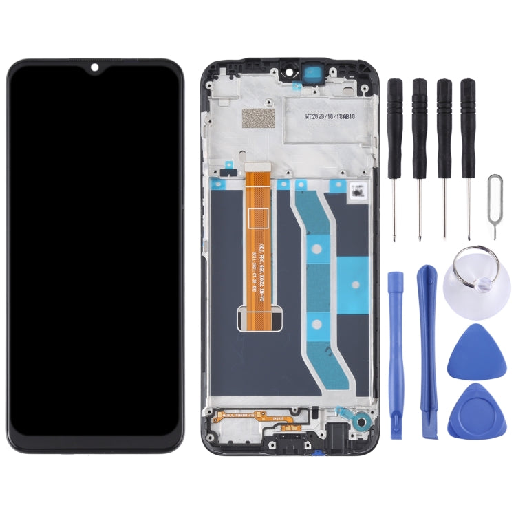 Original LCD Screen and Digitizer Full Assembly with Frame for OPPO Realme C15 RMX2180 (Qualcomm Version), For OPPO Realme C15 (Qualcomm)