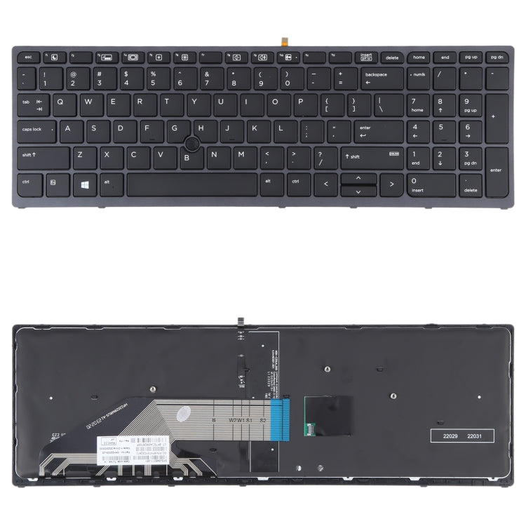 Per tastiera HP ZBOOK 15 G3 17 G3 versione USA con retroilluminazione e puntamento, For HP ZBOOK 15 G3