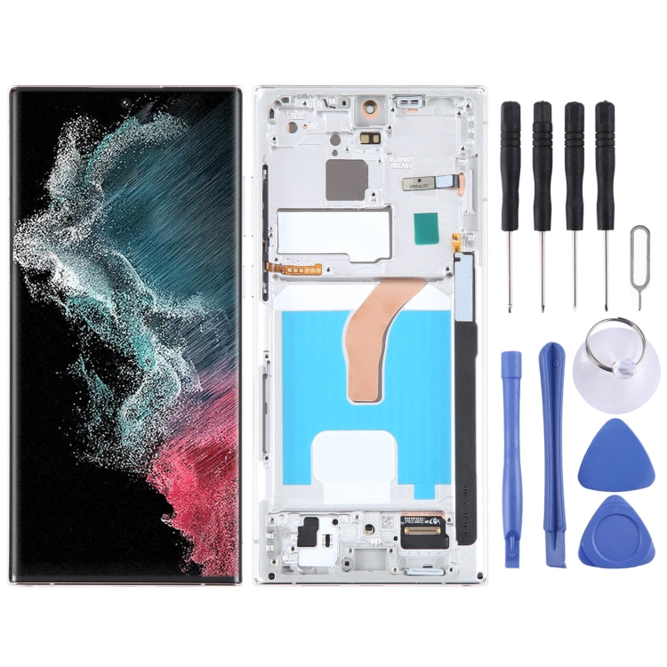 Schermo LCD OLED per Samsung Galaxy S22 Ultra 5G SM-S908B Digitizer Assemblaggio completo con cornice, For Samsung Galaxy S22 Ultra 5G(EU Edition), For Samsung Galaxy S22 Ultra 5G(6.78 inch OLED ), For Samsung Galaxy S22 Ultra 5G