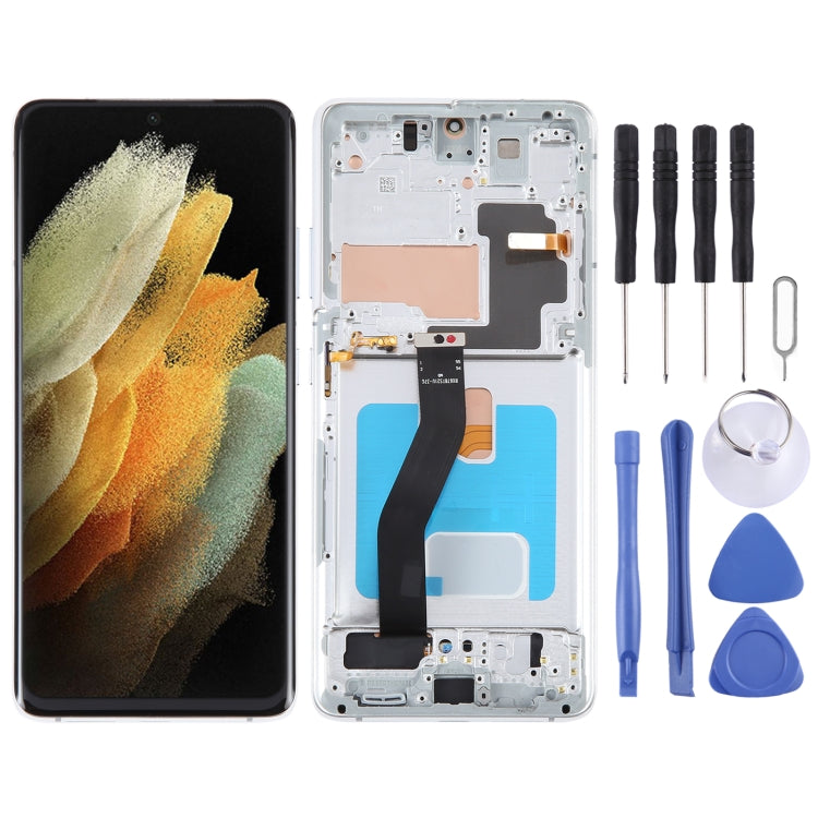 OLED LCD Screen for Samsung Galaxy S21 Ultra 5G SM-G998B Digitizer Full Assembly with Frame, For Samsung Galaxy S21 Ultra 5G(6.78 inch OLED)