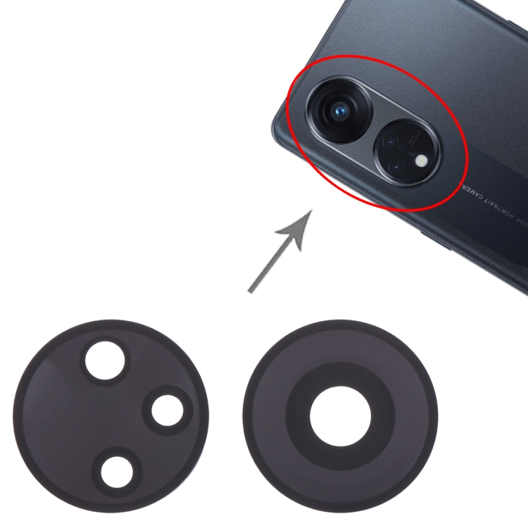 Obiettivo fotocamera posteriore originale da 10 pezzi per OPPO Reno8 T 5G, For OPPO Reno8 T 5G