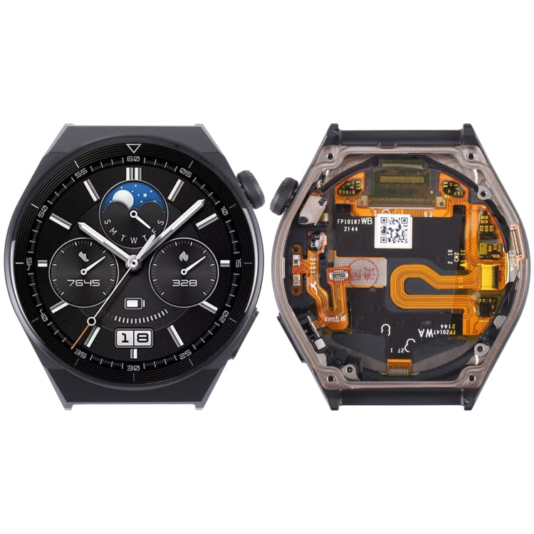 Schermo LCD originale per Huawei Watch GT 3 Pro 46mm Digitizer Assemblaggio completo con cornice, For Huawei Watch GT 3 Pro 46mm(Black)