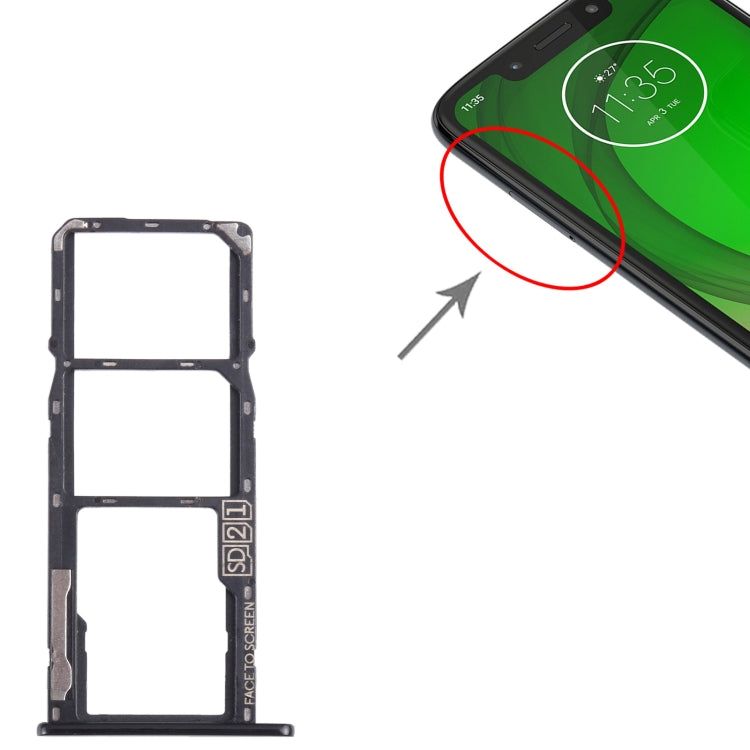 Per Motorola Moto G7 Play Vassoio scheda SIM + Vassoio scheda SIM + Vassoio scheda micro SD, For Motorola Moto G7 Play