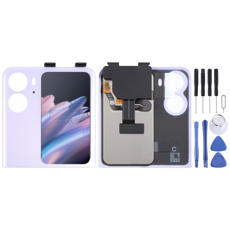 Schermo secondario LCD originale per OPPO Find N2 Flip con assemblaggio completo di digitalizzatore, For OPPO Find N2 Flip(Secondary Screen), For OPPO Find N2 Flip (Black), For OPPO Find N2 Flip (Purple)