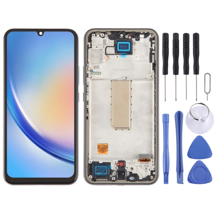 For Samsung Galaxy A34 5G SM-A346B OLED LCD Display Digitizer Full Assembly with Frame, For Samsung Galaxy A34 5G