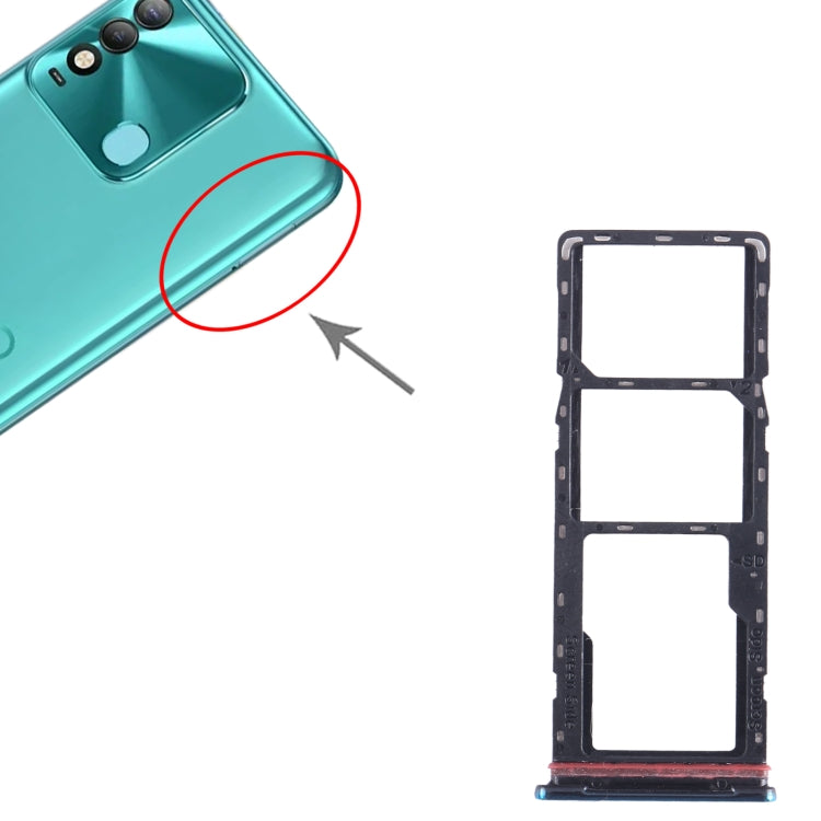 For Tecno Spark 8 SIM Card Tray + SIM Card Tray + Micro SD Card Tray, For Tecno Spark 8