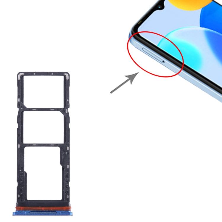 For Tecno Pop 5 Pro SIM Card Tray + SIM Card Tray + Micro SD Card Tray, For Tecno Pop 5 Pro