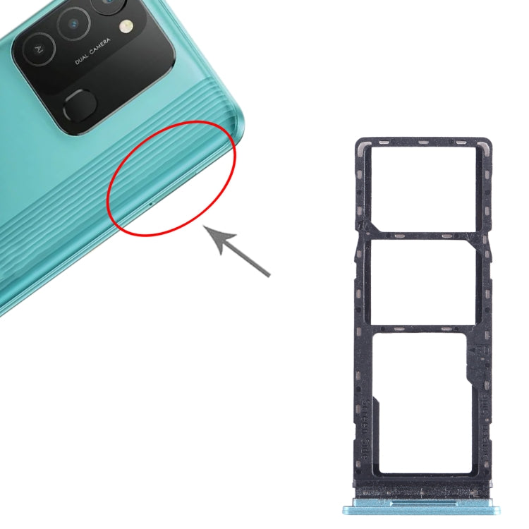 For Tecno Spark 8C KG5k SIM Card Tray + SIM Card Tray + Micro SD Card Tray, For Tecno Spark 8C