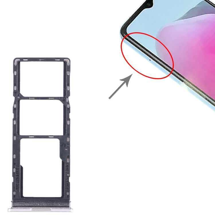 For Tecno Pop 7 Pro BF7 SIM Card Tray + SIM Card Tray + Micro SD Card Tray, For Tecno Pop 7 Pro