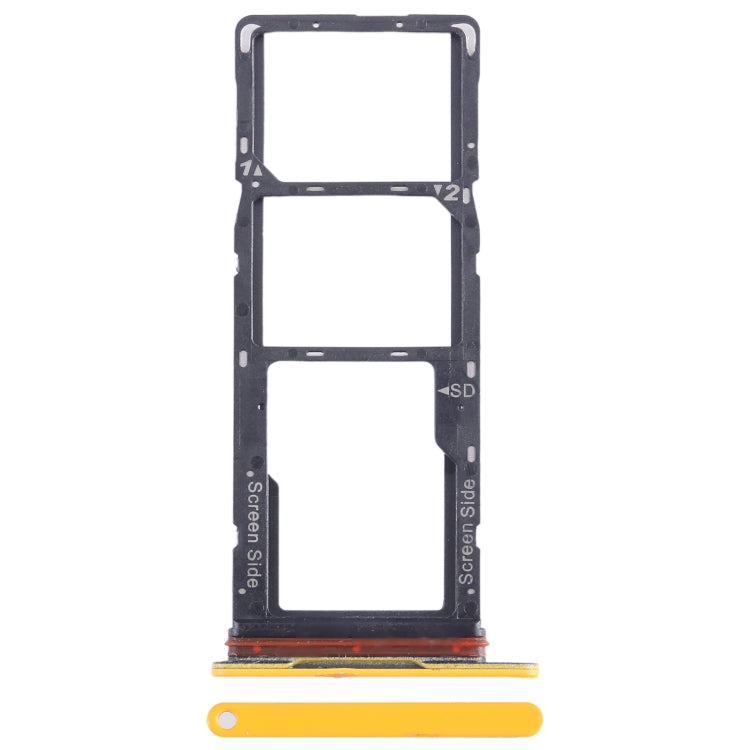 For Tecno Pop 7 BF6 SIM Card Tray + SIM Card Tray + Micro SD Card Tray, For Tecno Pop 7