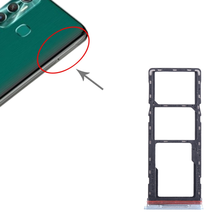 Per Infinix Hot 11 X662 Vassoio scheda SIM + Vassoio scheda SIM + Vassoio scheda Micro SD, For Infinix Hot 11