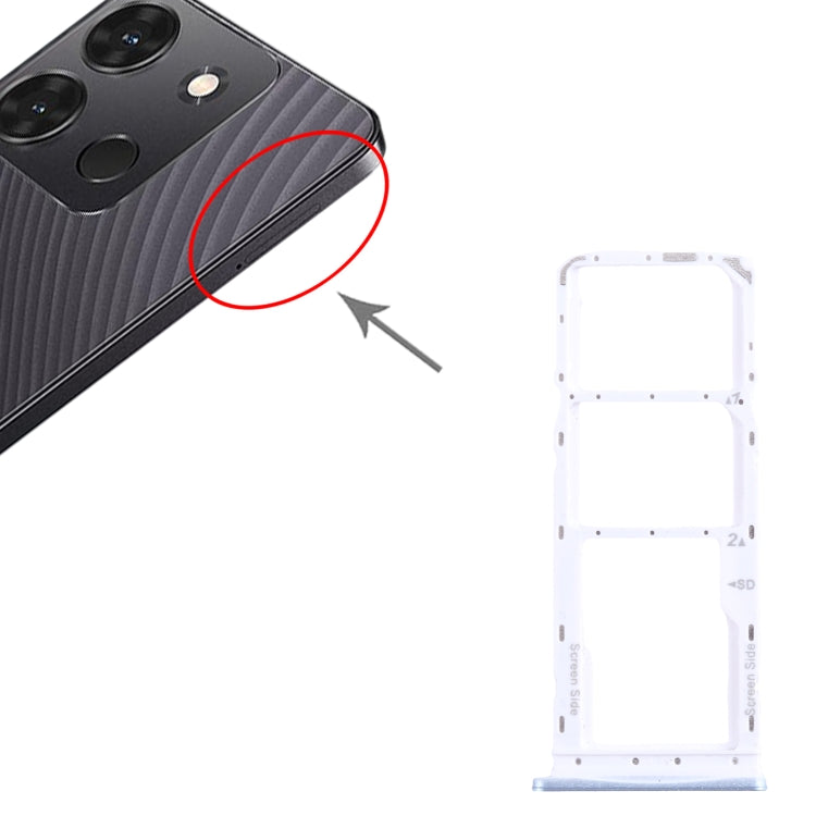 Per Infinix Smart 7 India X6517 Vassoio scheda SIM + Vassoio scheda SIM + Vassoio scheda micro SD, For Infinix Smart 7 India
