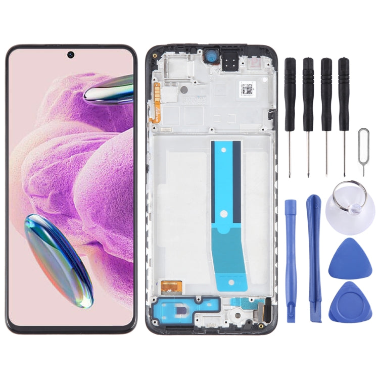 Per Xiaomi Redmi Note 12S Materiale OLED LCD Screen Digitizer assemblaggio completo con cornice, For Xiaomi Redmi Note 12S(OLED)