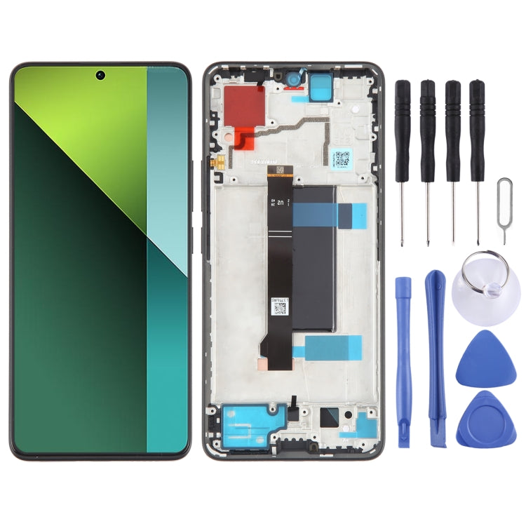 Per Xiaomi Redmi Note 13 Pro 5G digitalizzatore schermo LCD in materiale AMOLED originale assemblaggio completo con telaio, For Xiaomi Redmi Note 13 Pro 5G(Original)