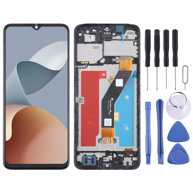 Per ZTE Blade A34 Digitalizzatore schermo LCD assemblaggio completo con cornice, For ZTE Blade A34