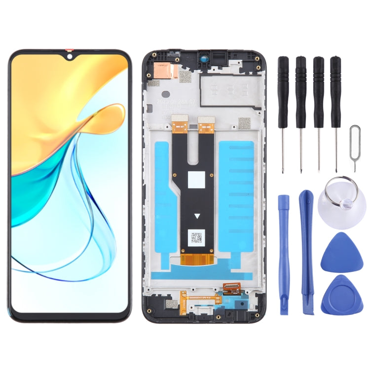 For ZTE Axon 50 Lite 8050 LCD Screen Digitizer Full Assembly with Frame, For ZTE Axon 50 Lite