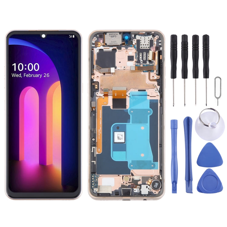 For LG V60 ThinQ US Version Original LCD Screen Digitizer Full Assembly with Frame, For LG V60 ThinQ US Version(Original)