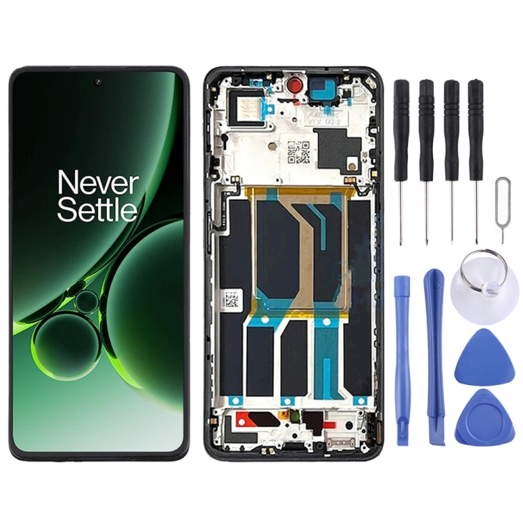 Per OnePlus Nord 3 CPH2491 CPH2493 AMOLED Schermo LCD originale Digitizer Assemblaggio completo con telaio