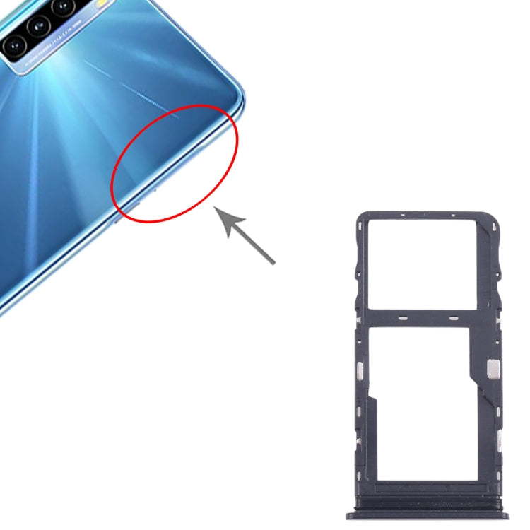 For TCL 20L Original SIM Card Tray + Micro SD Card Tray, For TCL 20L / 20 Lite