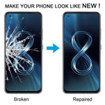 Per Asus Zenfone 8 8Z ZS590KS I006D Schermo Frontale Lente in Vetro Esterno con Adesivo OCA Otticamente Trasparente, For Asus Zenfone 8 8Z