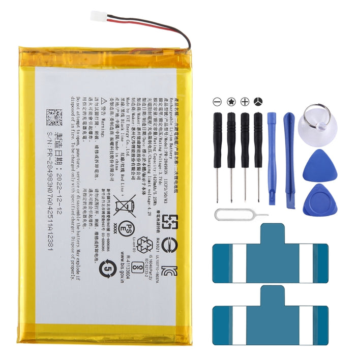 Batteria sostitutiva PR-285083 / PR-284983N 1420 mAh per Kobo Glo HD, Tolino, Clara HD – 2 fili