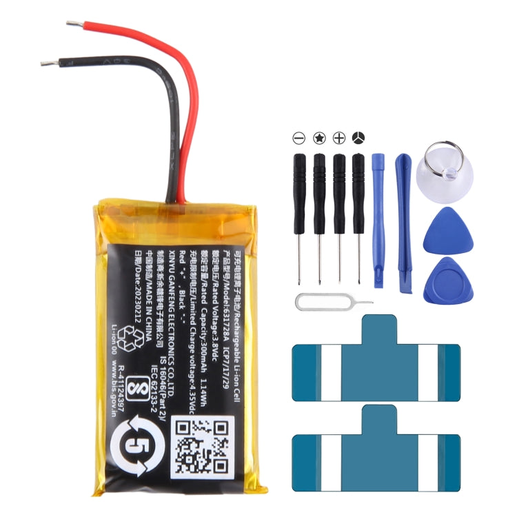 3.8V 300mAh 631728A Replacement Battery, Two-wire Soldering, 3.8V 300mAh 631728A