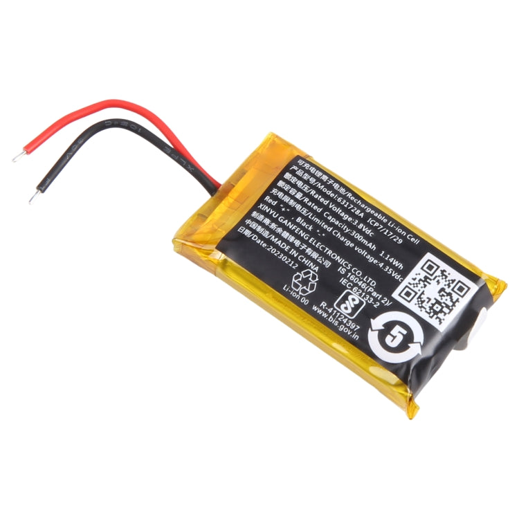 Batteria sostitutiva da 3,8 V 300 mAh 631728A, saldatura a due fili, 3.8V 300mAh 631728A