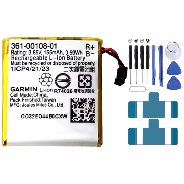 155mAh 361-00108-01 Replacement Battery for Garmin Vivoactive 3 / Vivoactive3 Music, For Garmin Vivoactive 3 / Vivoactive 3 Music